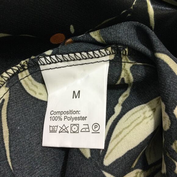 KIMONO SZ M black floral robe and slip pajama lounge 2 piece set NEW B115 - Picture 8 of 11